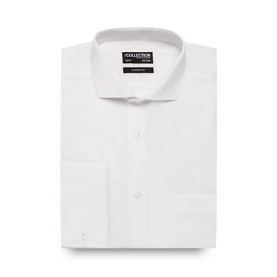 The Collection White double cuff regular fit shirt